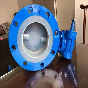 中线法兰式内全衬氟蝶阀 D341F46-10C DN300 耐酸碱化工防腐蚀铸钢衬氟蝶阀D41F46