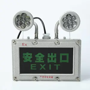 led防爆双头应急灯IIC消防疏散指示牌安全出口不锈钢标志灯一体式