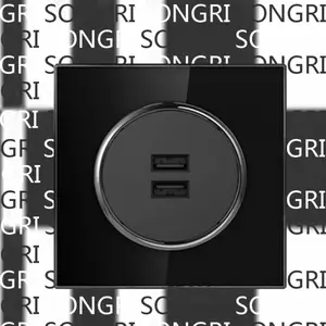 SONGRI出口USB二位插座250V 16A European Standa欧洲标准墙壁USB插座