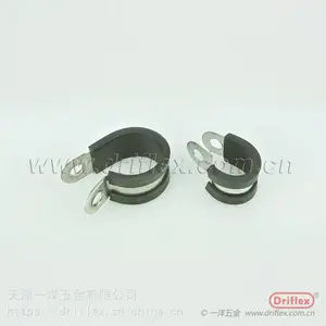 不锈钢316R型管夹 带胶皮软管夹 金属抱箍 电线电缆夹紧固定游艇船厂专用