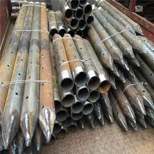 江苏注浆管生产销售 工程用注浆管 隧道注浆管 注浆无缝钢管车丝打孔缩尖倒刺