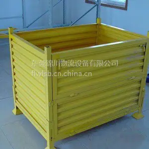 锦川非标铁箱 轻巧可堆叠折叠式周转箱 钢制周转箱定制