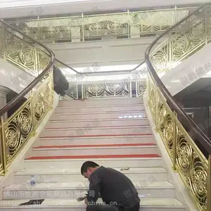 世爵SJ-A814 ***会所接待大厅铜艺楼梯护栏