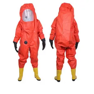 耐酸碱PVC消防救援全封闭重型防化服 连体全身轻型化学服