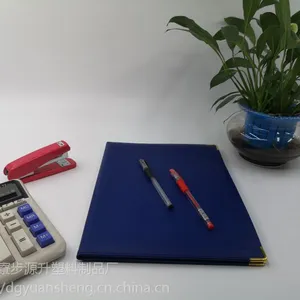 订制烫金logo皮革证书套东莞厂家生产 蓝色仿皮证书封套