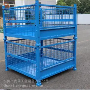 定制仓库储物料箱折叠网箱-仓储物料笼-仓库储物笼-仓库存储笼