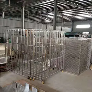定制不锈钢浴室毛巾推车料筐装轮子防锈餐厅展示塑胶袋子周转仓库上海苏州