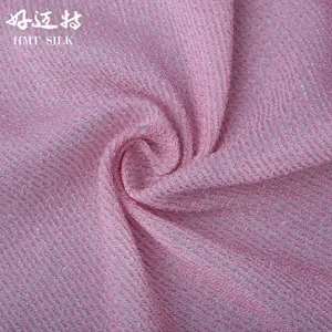 真丝针织厂家供应缎纹服装麻面料 时装面料25MM真丝花线乔其面料