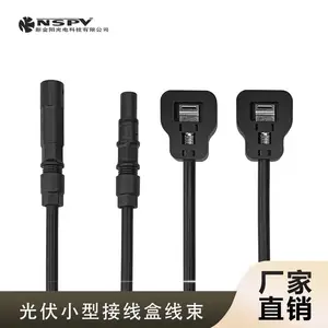 NSPV太阳能接线盒线束 光伏组件防水接线盒灌封胶线长可定制