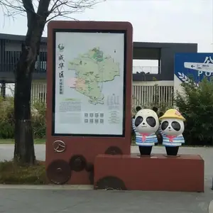 不锈钢标识标牌景区导视牌制作安装厂商仿木纹指示牌