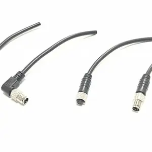 M8连接器直头弯头航空插头3芯4芯公头母头传感器带线接近开关线束
