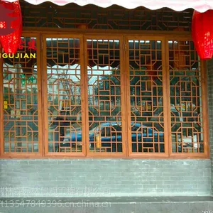 成都仿古门窗厂,茶楼仿古门窗定制安装