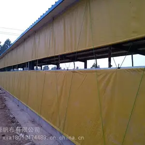 猪场挡风卷帘布 加厚PVC白色透光保暖养殖场帆布