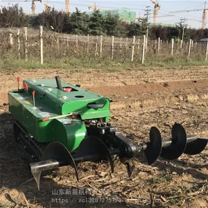 新晨遥控自走式旋耕机 柴油履带铲土机 大棚开沟培土机36马力柴油微耕机