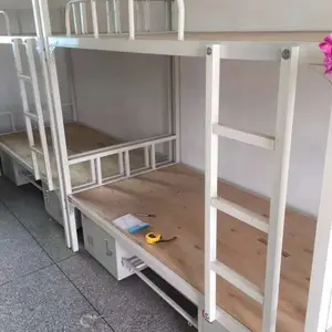 高低双层铁架床 铁制公寓学校学生员工宿舍成人上下铺铁床