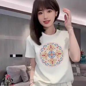 夏季外贸库存女装中国风短袖t恤尾货处理 工厂批发女t1-5元包邮