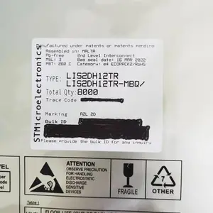 LIS2DH12TR 三轴加速度计 超低功耗高性能 3 轴运动传感器 LGA-12 封装