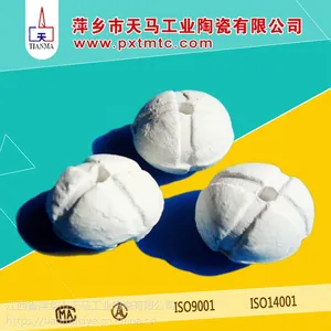 天马陶瓷专业生产陶瓷散堆化工填料优质瓷球填料开孔瓷球