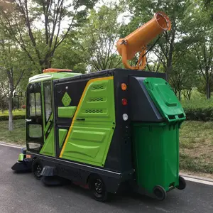 机械钢铁化工厂区道路保洁清扫车 三朋四轮背桶版驾驶式扫地机2300G
