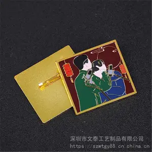定做企业logo胸针 学校校徽胸章 抗疫情金属徽章定制 金属胸章厂家