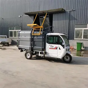 电动三轮挂桶式自装卸垃圾车 小区物业生活垃圾运输车