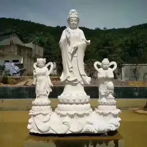 石雕童男童女佛像_汉白玉石雕善财龙女_童男通女寺院雕塑