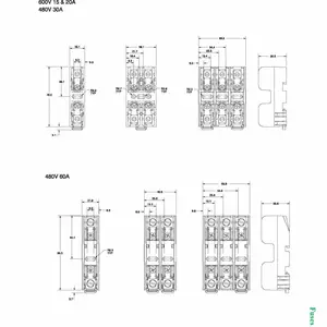 VFG480603CDINR Class G 熔断器座 480/600V DIN 导轨工业配电防护