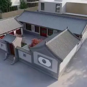 中式酒店装饰小青瓦 茶楼装修仿古瓦 中式仿古门楼