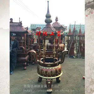 供应佛堂圆形六龙柱香炉/庙宇宗祠大型铸铁香炉订制