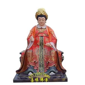 香樟木骊山老母神像 骊山姥彩绘贴金神像价格 十二老母 送子娘娘河南善缘