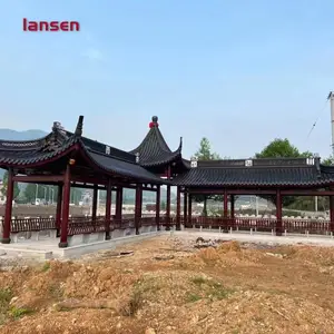 美丽乡村长廊定制 实木古建长廊 防腐木廊亭廊道 全国上门安装