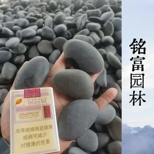 黑色鹅卵石 水洗抛光黑砾石 庭院造景鱼池垫底石材现货批发