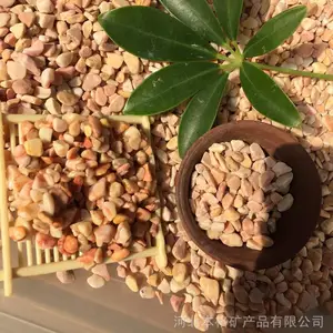 �Ƶ�װ������쾰 ԰����·��ɫ��ճʯ 6-8mm ����