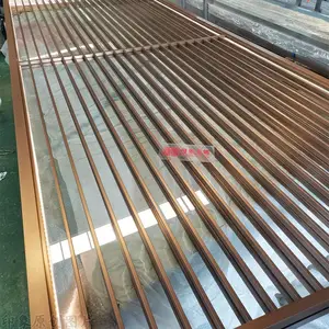 深圳酒店餐厅定制不锈钢隔断屏风金属装饰办公室大堂玄关摆放设计