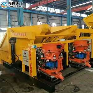 双料斗吊装喷浆机组 自动上料喷浆车 一拖二混凝土湿喷机