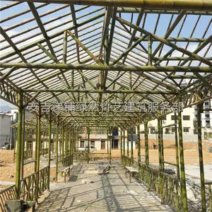 供应防腐竹建筑 田园风格竹长廊农家乐休闲竹凉亭 温室大棚竹制葡萄架