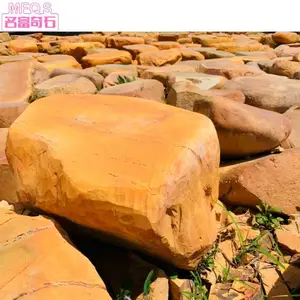 湖南常德公园平台石黄蜡石景观石 常德黄蜡石平台石 常德黄蜡石加工