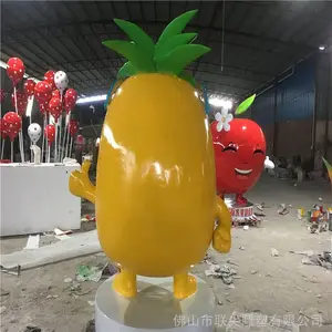 厂家玻璃钢植物雕塑产品 仿真玻璃钢水果盆栽雕塑定制