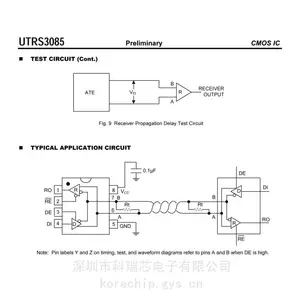 友顺高速收发器 UTRS3085 包含1个驱动器和1个接收器