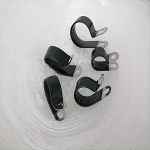长盛丰源供应R型不锈钢浸塑管夹 Φ21P型浸塑线夹油管管箍