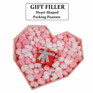 Colorful Gift Filler Heart-Shaped Packing Peanuts Biobased Material