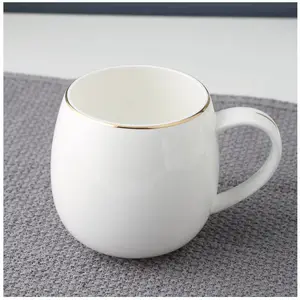 骨瓷马克杯定制 广告礼品定制logo陶瓷马克杯 纯白陶瓷马克杯加字