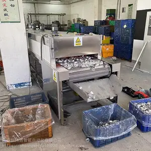 佛山塑包铝灯罩超声波清洗烘干线 汽配五金件履带式清洗机设备