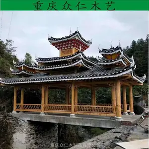 习水景区传统木结构长廊 樟子松古典烟雨长廊询价 众仁木艺
