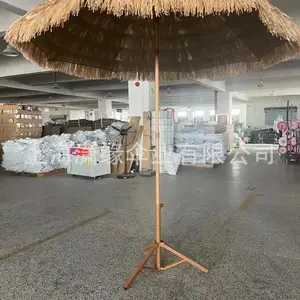 稻草伞 仿真稻草伞批发 稻草顶沙滩伞制作厂 多规格长期备货