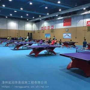 漳州乒乓球场施工_乒乓球场地建设_室内地胶铺设_室外运动场地建设_漳州能冠体育