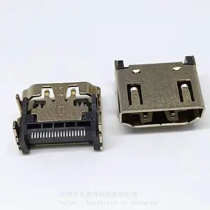 TYPE-A HDMI����ĸ�� 19P 90���ĽŲ�� ������Ƭ ���Ƕƽ� ����