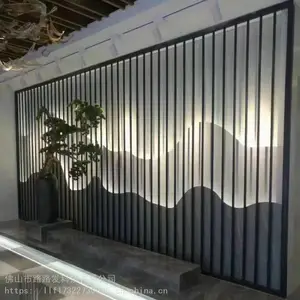 北欧金属屏风隔断客厅轻奢格栅简约玄关现代洗漱台花格不锈钢