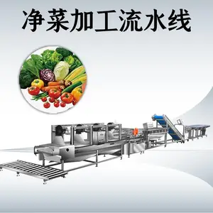 九盈机械净菜加工流水线,蔬菜水果清洗切割生产线定制