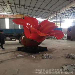 海南玻璃钢雕塑主题 公园景观雕塑 联尖玻璃钢木棉花雕塑